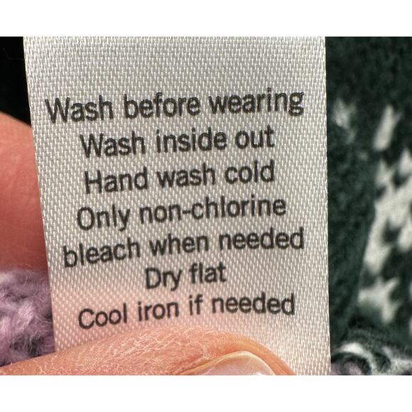 Sonoma Women’s XXL Supersoft Fair Isle Pullover Sweater Green Pink Long Sleeve - Picture 9 of 10